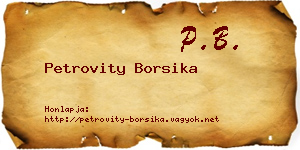 Petrovity Borsika névjegykártya